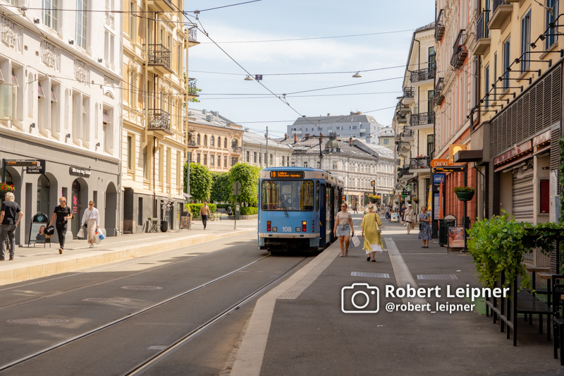 Straßenbahn in Oslo bei Tag