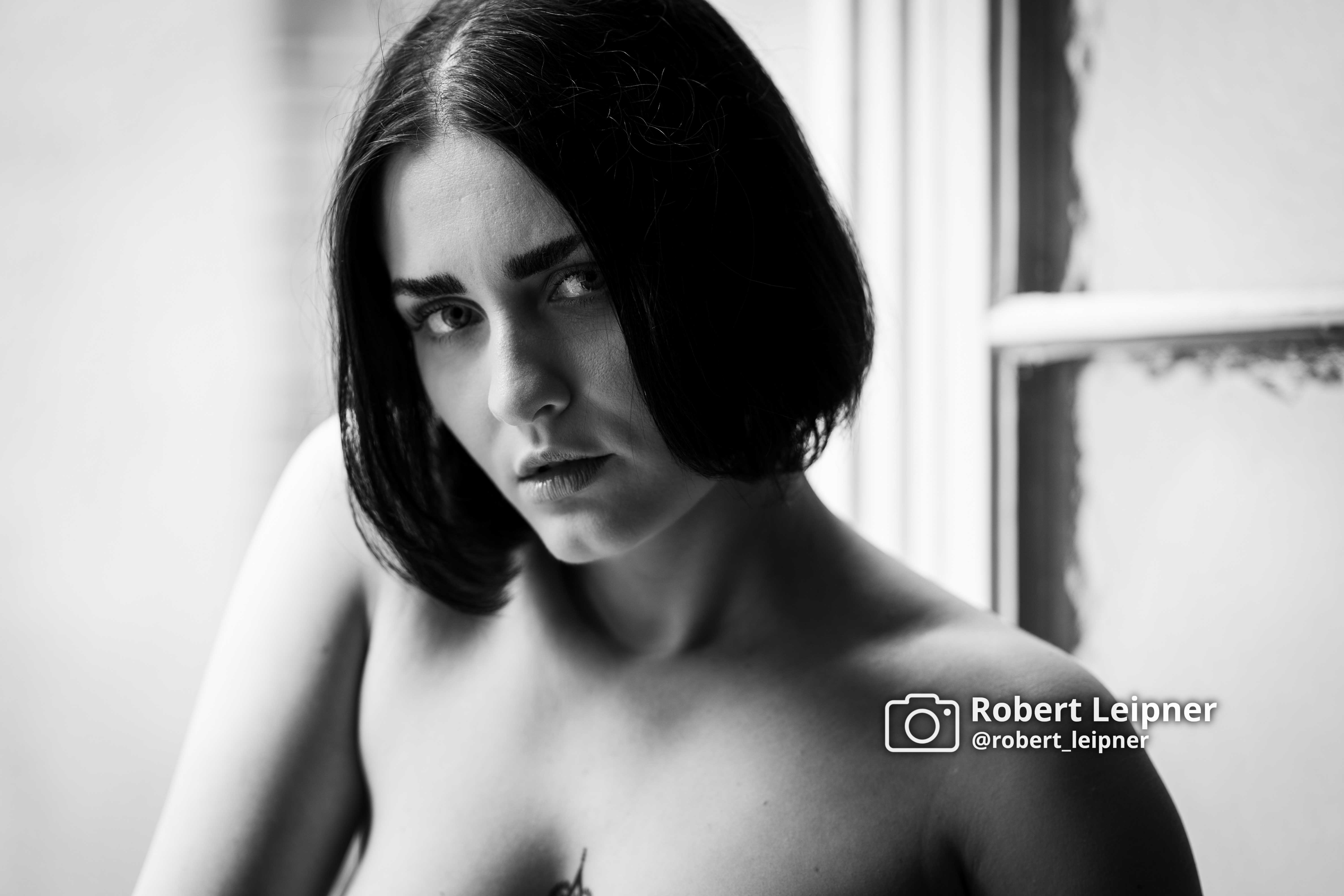 Teilakt Portrait am Fenster